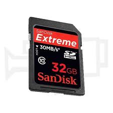 SDHC Memory card 32GB + 6 movies